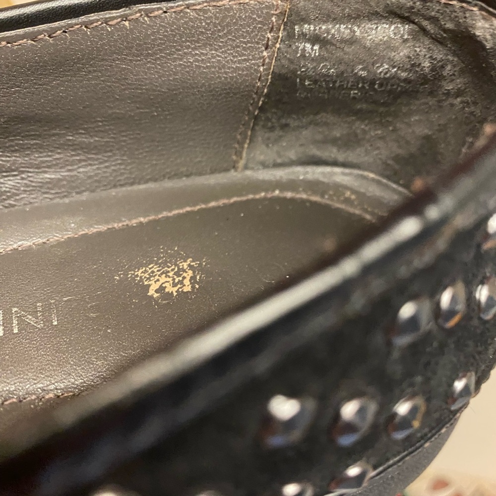 Donald J Pliner Mickeyspol Black Oily Suede Studded Loafer Size 7 - Picture 9 of 14
